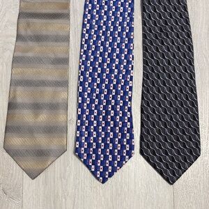 🔥BUNDLESALE Men's 3 All Silk Tie Set. Kasper, Via Europa, Croft & Barrow